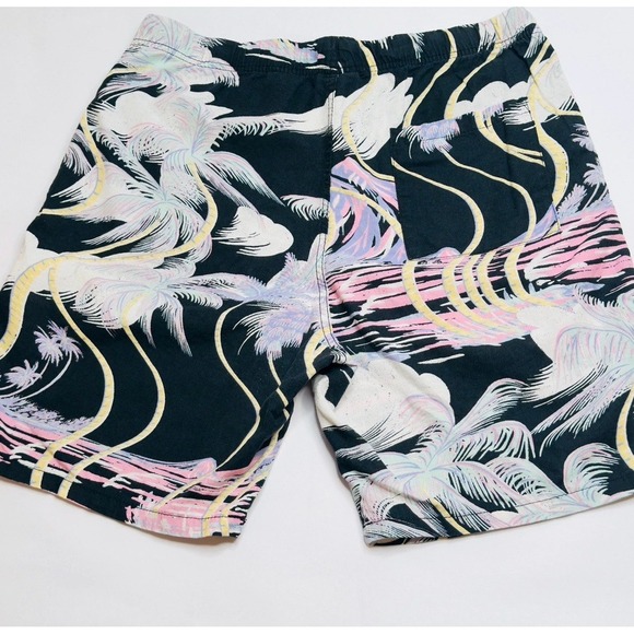 H&M Linen Cotton Blend Shorts Mens Large Relaxed Fit‎ Tropical Hawaiian Printed - Picture 4 of 12